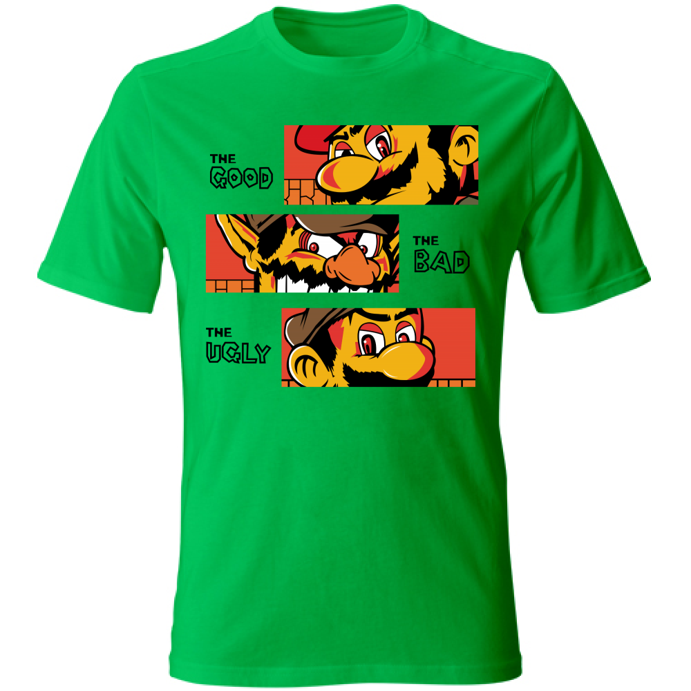 T-SHIRT UNISEX ADULTI E BAMBINI  MARIO GOOD BAD UGLY