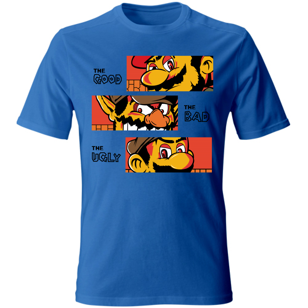 T-SHIRT UNISEX ADULTI E BAMBINI  MARIO GOOD BAD UGLY