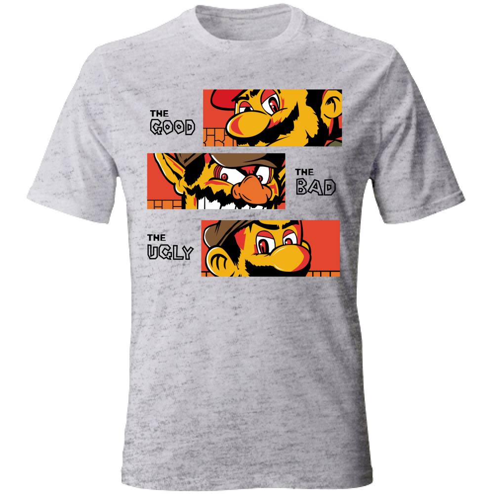 T-SHIRT UNISEX ADULTI E BAMBINI  MARIO GOOD BAD UGLY