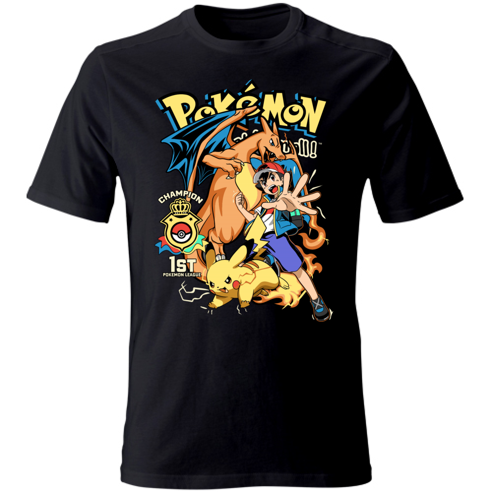 T-SHIRT UNISEX ADULTI E BAMBINI  POKEMON LEAGUE